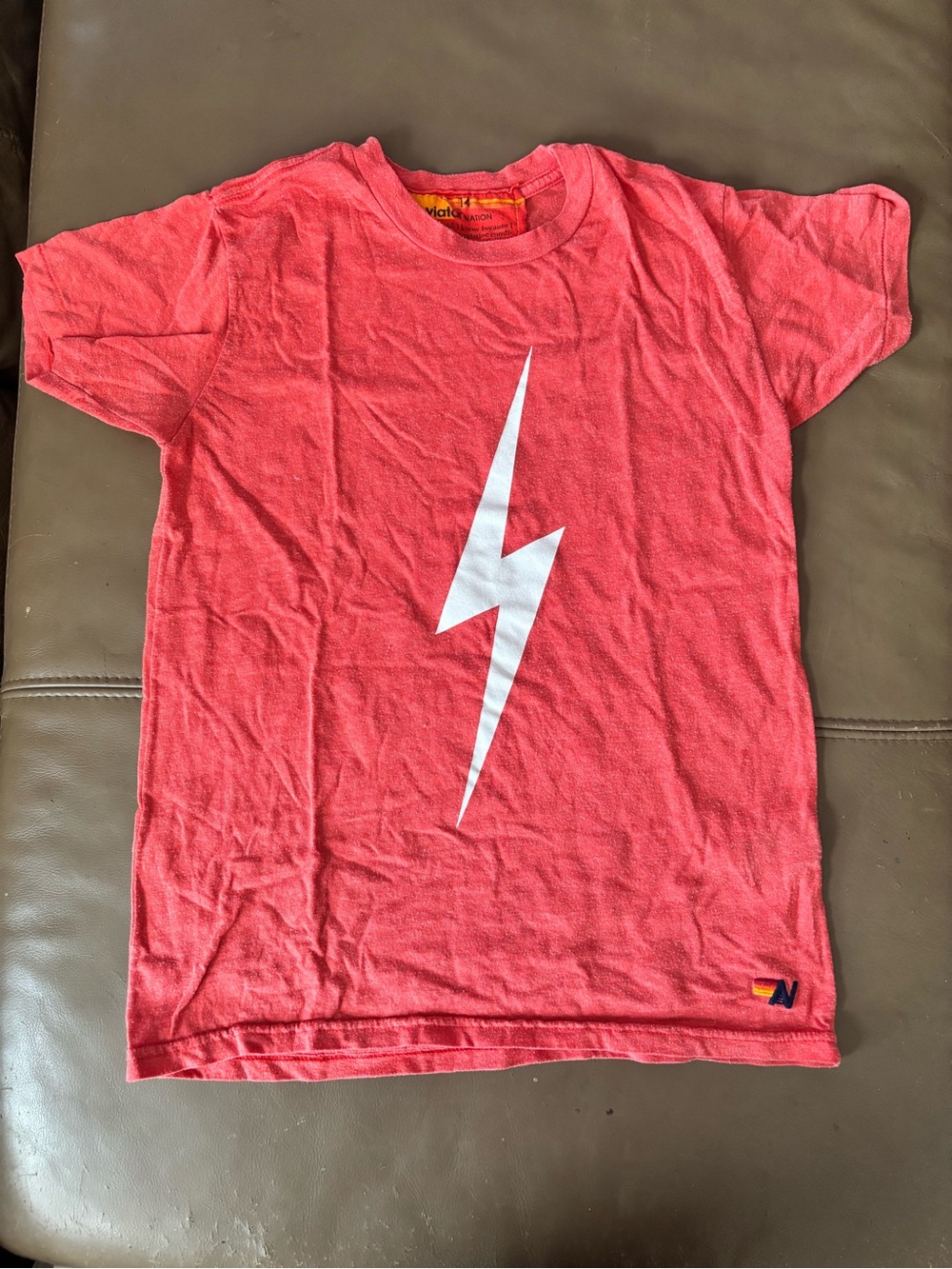 Kids Red Lightning Bolt Tee - Aviator Nation Brand